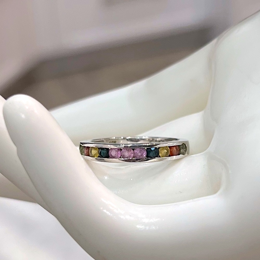 Multi Sapphire Sterling Silver Ring
